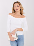 White cotton off-shoulder blouse