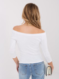 White cotton off-shoulder blouse