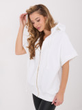 White hoodie with short sleeves