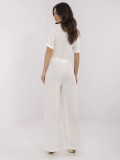 White wide-leg linen-viscose trousers