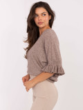 Elegant Beige Sweater with 3/4 Sleeves