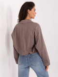Women's beige cotton shirt with pockets