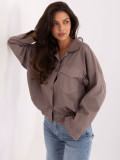 Women's beige cotton shirt with pockets