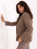Short elegant transitional coat in beige