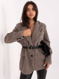 Elegant beige transitional coat with lining