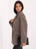 Elegant beige transitional coat with lining