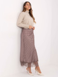 Beige midi skirt with polka dots and lace