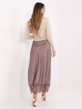 Beige midi skirt with polka dots and lace