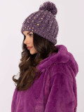 Purple Winter Hat with Application