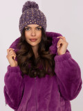 Purple Winter Hat with Application