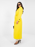 Women's yellow transitional coat with belt