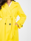 Women's yellow transitional coat with belt