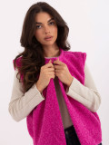 Fuchsia knitted vest with pockets