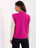 Fuchsia knitted vest with pockets