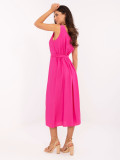 Pink Flared Dress with Belt