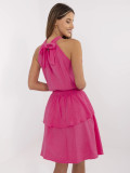 Pink Flared Dress with Ruffles