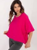 Elegant fuchsia sweater with 3/4 sleeves