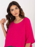 Elegant fuchsia sweater with 3/4 sleeves