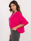 Elegant fuchsia sweater with 3/4 sleeves