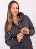Graphite Quilted Jacket with Hood