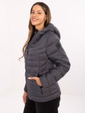 Graphite Quilted Jacket with Hood