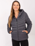 Graphite Quilted Jacket with Hood