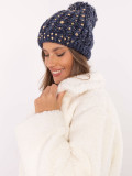 Elegant Blue Beanie with Application