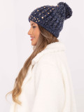 Elegant Blue Beanie with Application