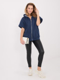 Stylish navy blue hoodie with zipper