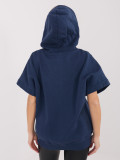 Stylish navy blue hoodie with zipper