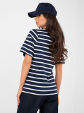 Women's striped short sleeve t-shirt, navy blue