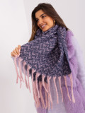 Navy Pink Fringed Scarf