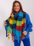 Elegant Blue Scarf with Fringes