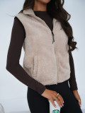 Beige Faux Fur Vest