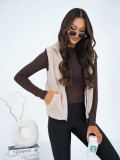 Beige Faux Fur Vest