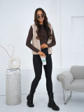Beige Faux Fur Vest