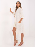 Asymmetrical Summer Dress in Light Beige
