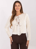 Short elegant sequin cardigan, beige