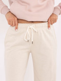 Beige sweatpants with side pockets