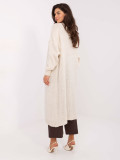 Beige long cardigan with pockets