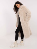 Elegant beige women's coat with lining