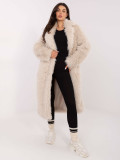 Elegant beige women's coat with lining
