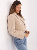 Short elegant beige coat with lining