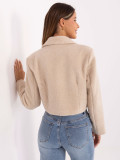 Short elegant beige coat with lining