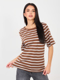 Beige striped short-sleeve t-shirt