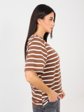 Beige striped short-sleeve t-shirt