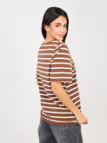 Beige striped short-sleeve t-shirt