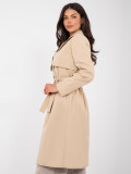 Camel transitional trench coat with belt