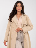 Camel transitional trench coat with belt
