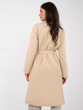 Camel transitional trench coat with belt